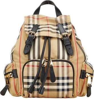 Burberry Beige Black Nylon Backpack (Pre-Owned)