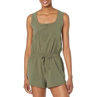 Prana Railay Romper Womens Green Relaxed Fit Scoop Neck One Piece FROG197