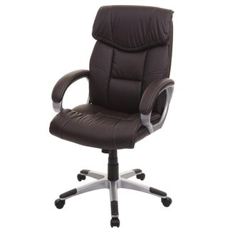 Hhg Hhg - Silla De Oficina 052, Silla Giratoria De Direcci&oacute;n, Polipiel, Marr&oacute;n-caf&eacute;