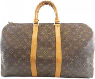 Louis Vuitton Marron Coated Canvas Boston Bag (Pre-Owned)
