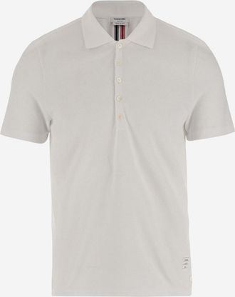 Thom Browne White piquet polo shirt