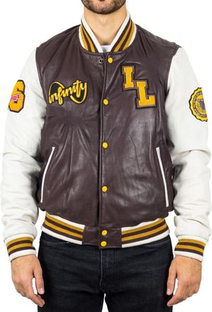 TruClothing Genuine Leather Bomber Jacket Baseball Letterman Coat