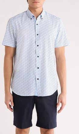 ConStruct Leaf Button-Down Shirt in White/Blue at Nordstrom Rack, Size Xx-Large