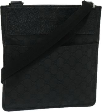 Gucci Gg Canvas Black Canvas Shoulder Bag (Pre-Owned)