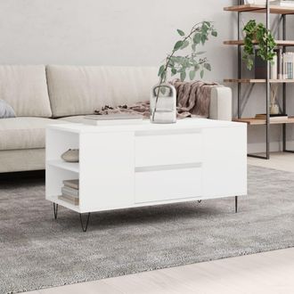 vidaXL Mesa De Centro Madera De Ingenier&iacute;a Blanco 102x44,5x50 Cm Vidaxl