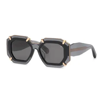 Philipp Plein SPP098V0819 Geometric Full Rim Sunglasses - Gray
