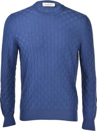 Gran Sasso Ronde hals gebreide top voor dames - Heren - Ronde hals truien - Blauw - 3XL - Truien & Vesten