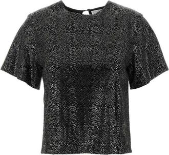 Giuseppe Di Morabito T-shirt van viscose met versiering - Dames - Blouses - Zwart - M - Overhemden