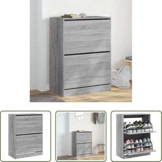 vidaXL Scarpiera ribaltabile - Scarpiera 2 Cassetti Ribaltabili Grigio Sonoma 80x42x108 cm