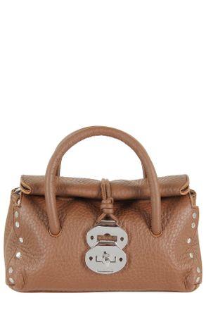 Zanellato Brown Hammered Leather Tote Bag