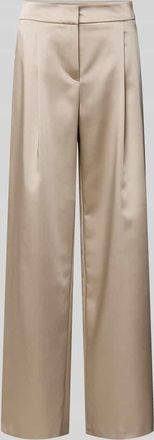 Jake*s Wide Leg Bundfaltenhose mit Eingrifftaschen in Metallic Beige Melange, Gr&ouml;&szlig;e 44