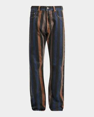 Versace Jeans Couture Men & apos;s Striped Cotton Straight-Leg Jeans