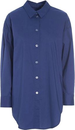 Bitte Kai Rand Overhemden, Dames, Blauw, XS, Katoen, Klassieke Katoenen Overhemd met Knoopsluiting
