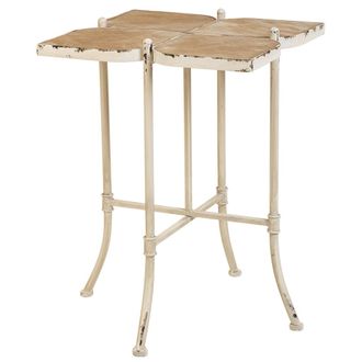 Wanderlust Deco Mesa Auxiliar De Madera Y Metal Blanca 48x48x66.5