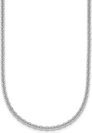 Diamond2Deal 14K White Gold Rhodium-plated Polished 3.0mm Solid Cable Chain Necklace
