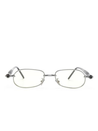 Kuboraum Maske zonnebril met ovalen montuur - Zilver