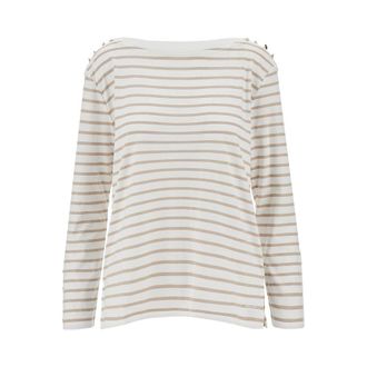 Emporio Armani Striped T-shirt with buttons Woman L