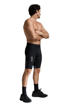 2XU Light Speed React Comp Shorts in Black/white Reflective at Nordstrom, Size Xxx-Large