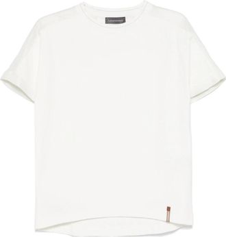 Lorena Antoniazzi Casual Wit Katoenen T-shirt met Korte Mouwen - Dames - T-shirts - Wit - S - Katoen - Tops