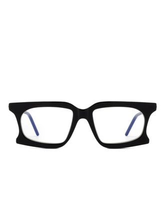Kuboraum D73 geometric gold-detail glasses - unisex - Acetate - 54 - Black