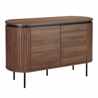 Oviala Aparador moderno rectangular de 2 puertas l120 cm madera oscura