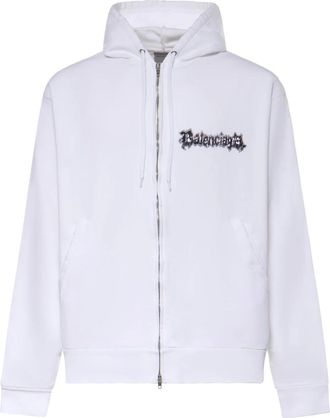 Balenciaga Zip-throughs, male, White, Size: XL Salon De Couture Hoodie