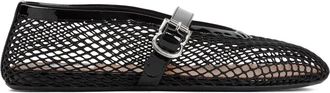 Alaia Black Flat Mesh Ballerinas-Donna