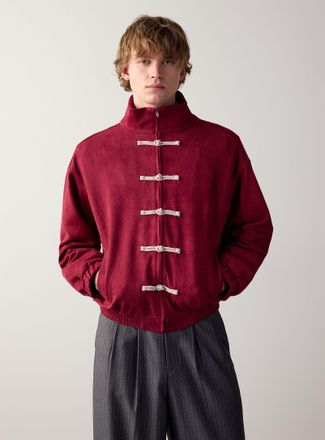 Djab Mens Frog toggle buttons suede-like jacket