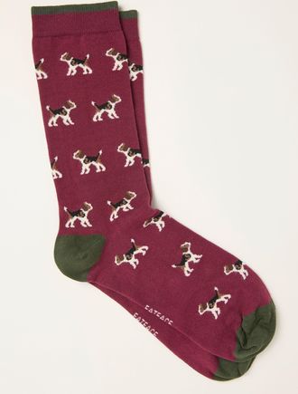Fat Face FatFace Red Dog Socks