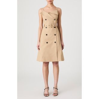 French Connection Belted Trench Dress in Khaki at Nordstrom Rack, Size 0