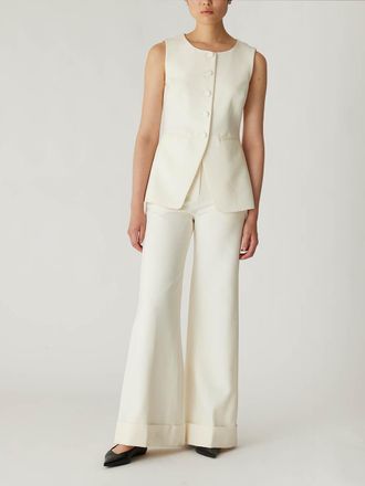 Rebecca Taylor Refined Suiting Button Front Vest