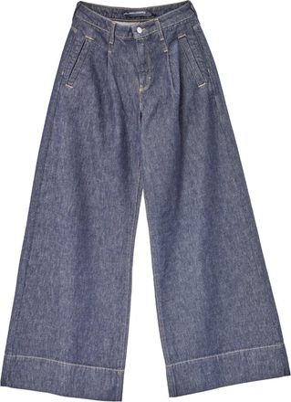 Karl Lagerfeld Contrast Stitch Wide-Leg Jeans - Dames - Loose Fit Jeans - Blauw - W28 - Katoen - Jeans