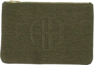 Anine Bing Lili Pouch - Dames - Clutches - Groen - ONE Size - Katoen - Tassen
