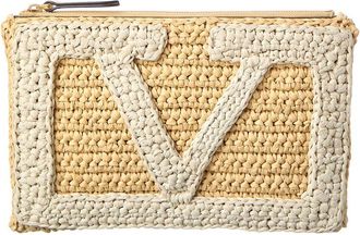 Valentino Viva Small Raffia Pouch