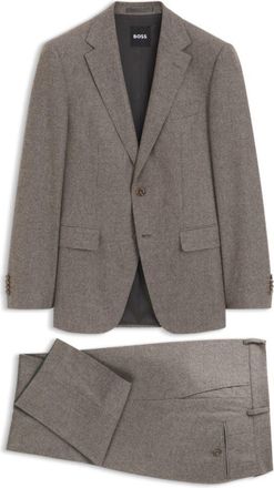 BOSS Patterned slim-fit suit in Italian virgin wool
