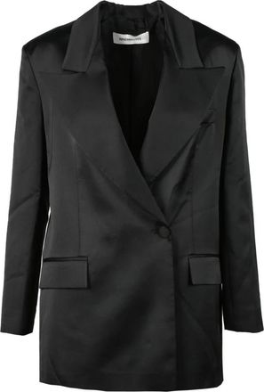 Nineminutes Stijlvolle Jas in Polyester Elastaan Mix - Dames - Blazers - Zwart - S - Polyester - Jassen