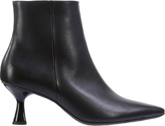 H&ouml;gl Zwarte Dames Enkellaars - Stijlvol - Dames - Laarzen met Hak - Zwart - 35 EU - Leer - Schoenen