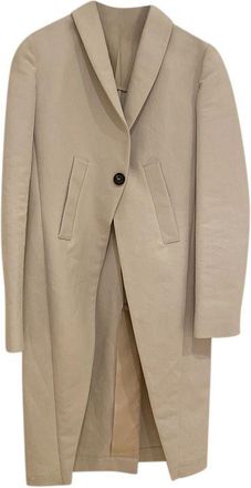Brunello Cucinelli beige crinkled cotton single-button coat Size XS