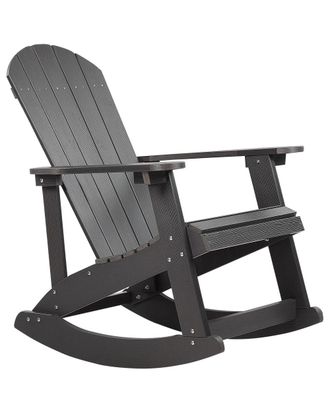 Beliani Silla mecedora de jard&iacute;n gris oscuro