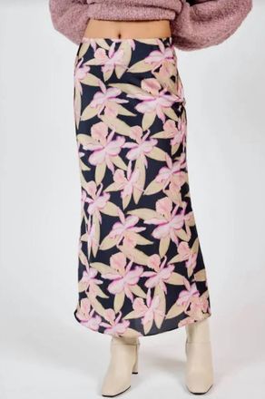 Sadie & Sage Candlelight Maxi Skirt In Black Multi