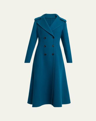 Alaia Double-Breasted Wool Long Princess Coat