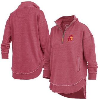 Pressbox Womens Pressbox Cardinal USC Trojans Northfork Sojourn Poncho Quarter-Zip Sweatshirt at Nordstrom, Size Small