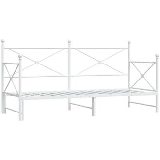 vidaXL Divano Letto Estraibile senza Materasso Bianco 75x190cm Acciaio vidaXL