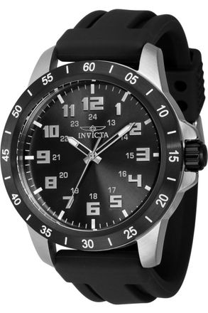 Invicta Pro Diver 40007 Heren Horloge - Quartz Uurwerk - Roestvrij Staal met zwarte Wijzerplaat - 45mm