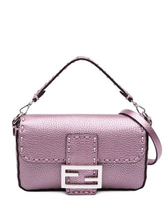 Fendi 2010-2025 Mini Metallic Leather Baguette satchel - women - Calf Leather - One Size - Pink