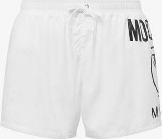 Moschino Boxer mare Double Question Mark - Bianco