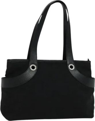 Bulgari Tweedehands Canvas handtassen - Dames - Vintage Handtas - Zwart - ONE Size - Leer - Vintage