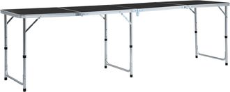 vidaXL Mesa De Camping Plegable De Aluminio Gris 240x60 Cm Vidaxl