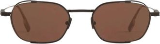 Ermenegildo Zegna Accessoires, Heren, Bruin, ONE Size, Ez 0296 Metal Zonnebril