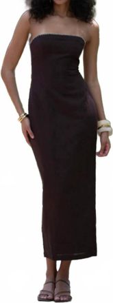 Rococo Sand Strapless Maxi Dress In Brown